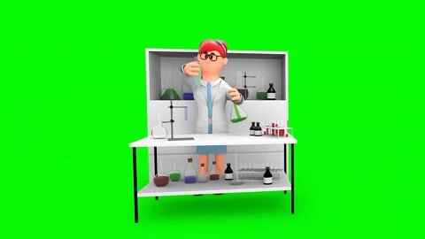 3D Medical Lab Technician Creating Formula With Success Vídeos de archivo 266972143
