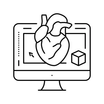 3d in medical line icon vector illustration 스톡 일러스트