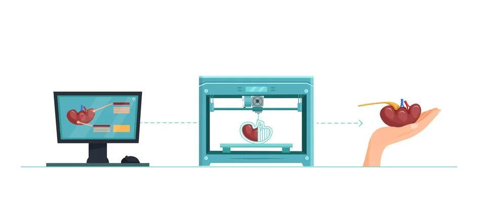 3D medical printer. Stock Illustration