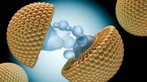 3D Medical Visualization of a Liposome with Aqueous Core Stock Illustration