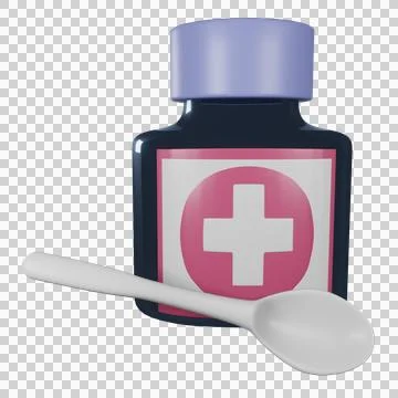 3D Medicine Bottle Stock Illustration