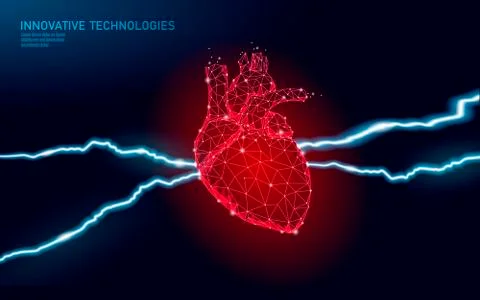 3D medicine heart attack warning. Human health diagnostics vascular organ system Stock Illustration