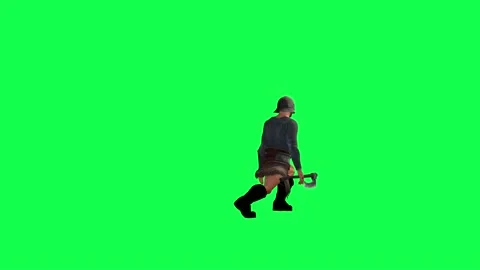 3d medieval warrior man on green screen guarding and resting with military unifo Stock-Footage 232658154