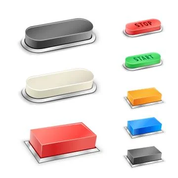 3D mega buttons 스톡 일러스트