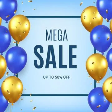 3d mega sale text, Ilustração Stock