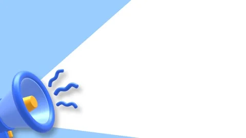 3D Megaphone Announcement Background with White Copy Space for Important No.. 库存影片 340400927