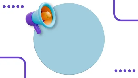 3D Megaphone with Blank Blue Circle for Important Notice and Announcement M.. Stock Footage 340400720