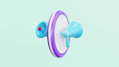 3d megaphone with circle isolated on blue background. announce promotion ne.. Stock Footage 310758378
