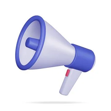3D Megaphone Isolated on White Background Stock Illustration