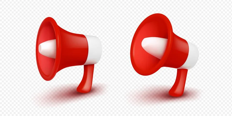 3d megaphone or loudspeaker render elements Stock Illustration
