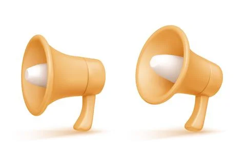 3d megaphone or loudspeaker render elements Illustrazione stock