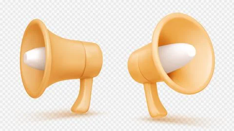 3d megaphone or loudspeaker render elements Stock Illustration