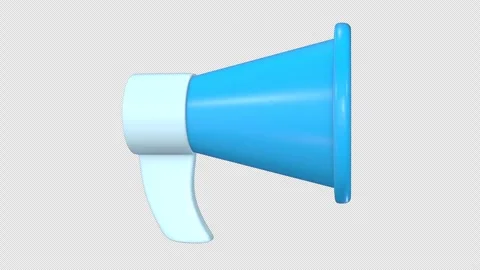 3D Megaphone Rotating on a Transparent Background. Seamless Loop. Loudspeaker 3D Stock Footage 289998849