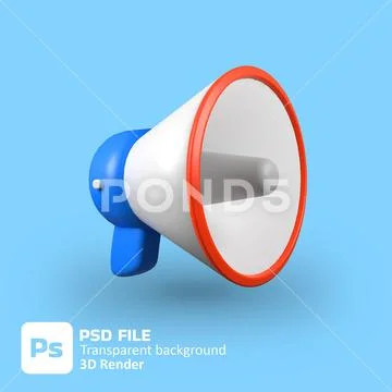 3d megaphone speaker icon PSD Template