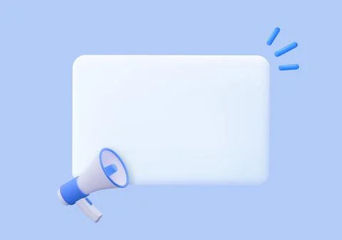 3D Megaphone with speech bubble message Illustrazione stock