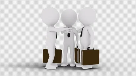 3D Men Business Dealing in a loop with transparent (alpha) background Stock Footage 249613491