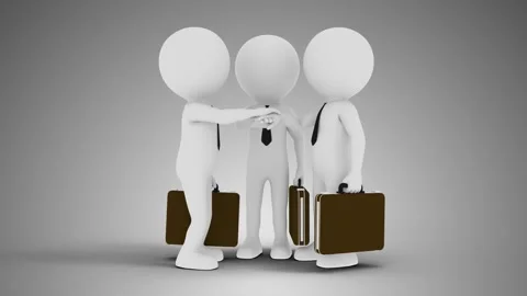 3D Men Business Dealing in a loop Stock Footage 249614657