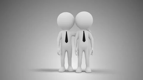 3D Men Business Partners in a Loop Stock Footage 249613727