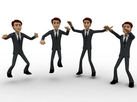 3d men dance concept Stock Illustration