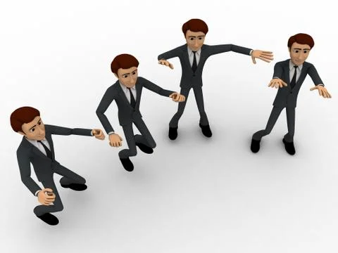 3d men dance concept Stock Illustration