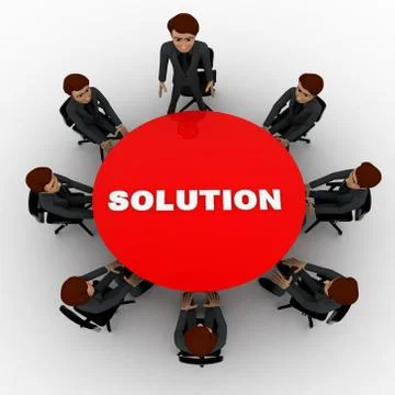 3d men doing meeting to find solution of problem concept 스톡 일러스트