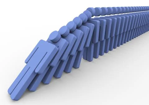 3d men domino Ilustração Stock