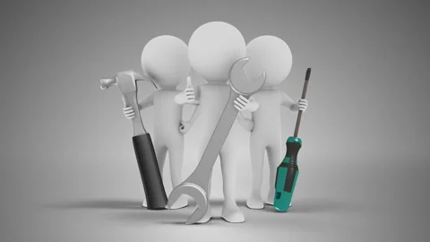 3D Men Engineers with tools Vídeos de archivo 249614185