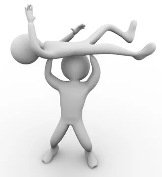 3d men fight Stock Illustration