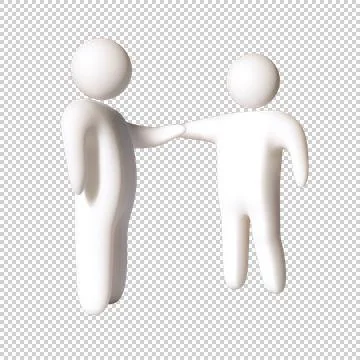 3D men holding hands Stock Illustration