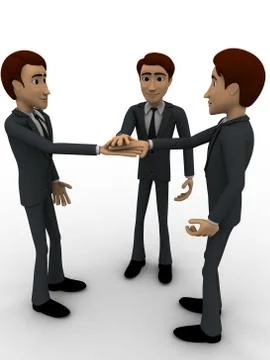 3d men making commitment concept Stock Illustration