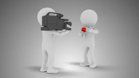 3D Men Outdoor Tv Interview Stock Footage 249614522