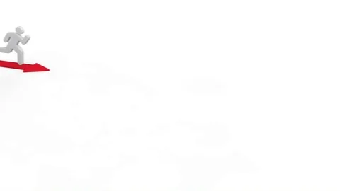 3d men running on arrows Stock Footage 69937851