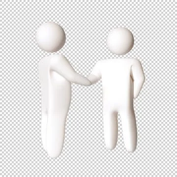3D men shaking hands Stock Illustration