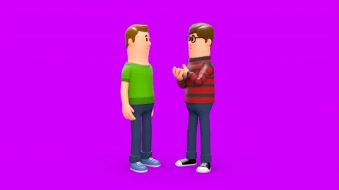 3D Men Talking To Each Other With Hand Gestures 動画素材 266971719