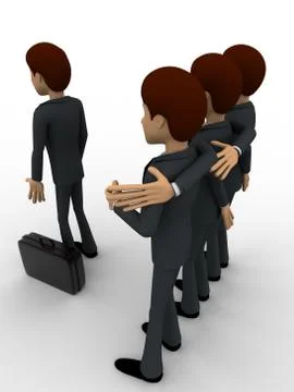3d men team select person for work concept Illustrazione stock
