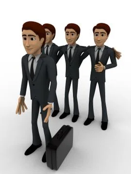 3d men team select person for work concept Stock Illustration