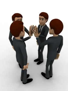 3d men tossing hands concept Illustrazione stock