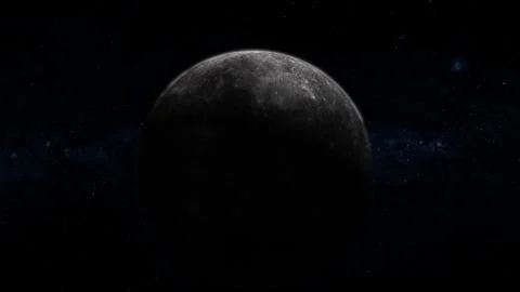 3d Mercury planet on space star Stock Illustration