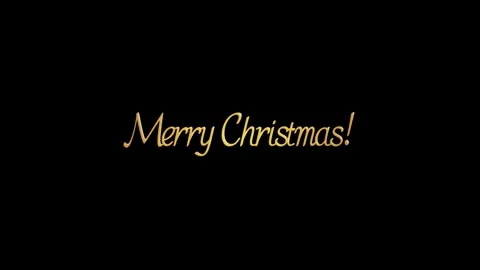 3D Merry Christmas Gold Effect | Holiday Text Animation on Black Screen Stock Footage 323505281