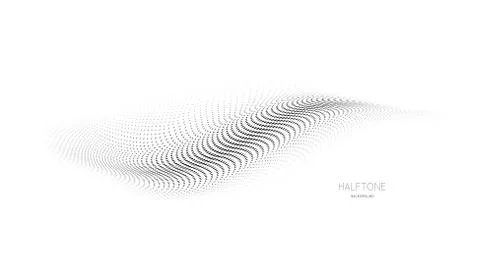 3d mesh halftone vector background on white Stock Illustration