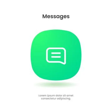 3D message, chat, speak, dialog, chatting icon emblem symbol. Stock Illustration