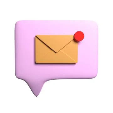 3d message, envelope, chat concept in social networks Stock Illustration