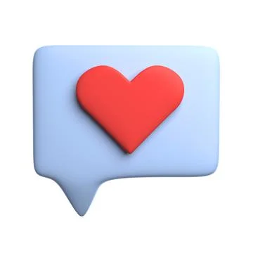 3d message with heart, chat concept in social networks Stock Illustration