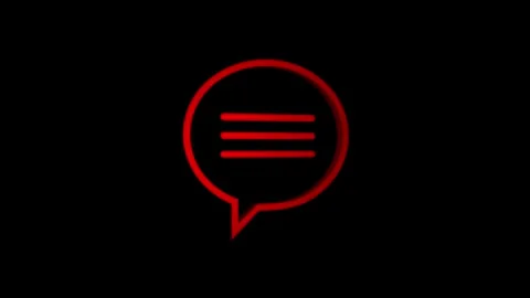 3D message icon animation on black background. Stock Footage 304255100