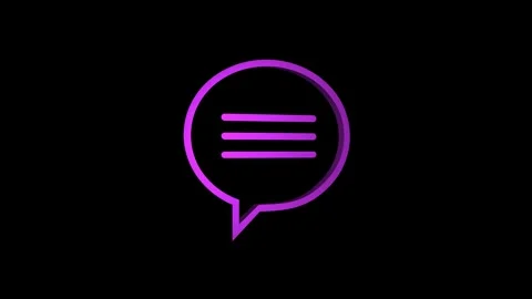 3D message icon animation on black background. Stock Footage 304255101