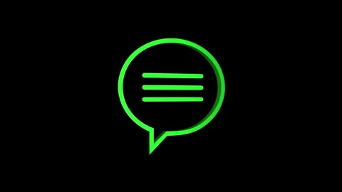 3D message icon animation on black background. Stock Footage 304255129