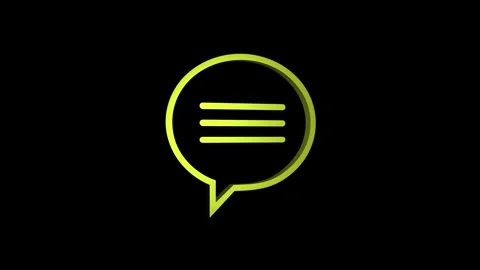3D message icon animation on black background. Stock Footage 304255134