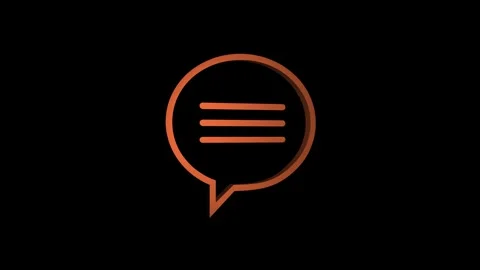 3D message icon animation on black background. Stock Footage 304255141