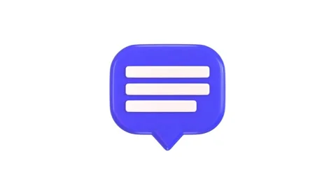 3D Message icon for chat on social media icon animation 스톡 동영상 312228475