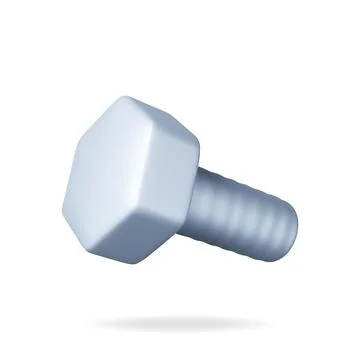 3D Metal Bolt Isolated on White. Stock Illustration